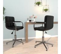 Chaise de salle à manger 2 pcs. Pivotantes Noir Similicuir