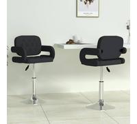 Chaise de salle à manger 2 pcs. Pivotantes Noir Similicuir