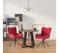 Chaise de salle à manger 2 pcs. Pivotantes Vin rouge Velours