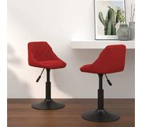 Chaise de salle à manger 2 pcs. Pivotantes Vin rouge Velours