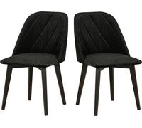 Chaise de salle à manger 2 x "MONTI 3", noir, kronos 7, coutures : Rombus