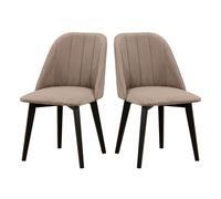 Chaise de salle à manger 2 x "MONTI 3", noir, riviera 16, coutures : droites