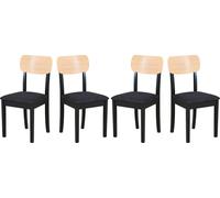 Chaise de salle à manger 4x "Hugo 4", noir,aragon 99