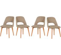 Chaise de salle à manger 4x "MONTI 4", hêtre naturel, aragon 20