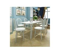 Chaise de salle à manger 6 pcs Rond Bois Blanc