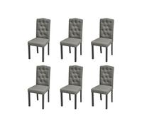 vidaXL Chaises de salle à manger 6 pcs Gris Tissu 272247