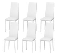 Chaise de Salle à Manger 6 pièces, DEWINNER Chaise de Cuisine avec Pieds en métal, Chaise de Salon rembourrée, Blanc