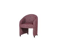 Chaise de salle à manger à roulettes tissu bordeaux Cordo