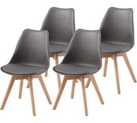 Chaise de salle à manger AARHUS, SET de 4, Gris, Hêtre