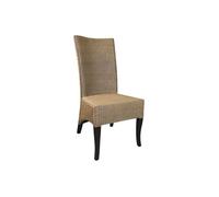 Chaise de salle à manger - Adulte - Loom et bois d'acajou - Beige - 1 place - Montage facile