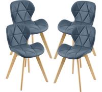 Chaise de salle à manger 'Älmhult' set de 4 pièces 78x47x52 cm simili-cuir bleu