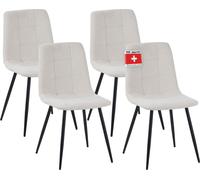 Chaise de salle à manger Albatros Set de 4 chaises BORA Beige - Chaise rembourrée confortable pour un design moderne et élégant à la table de salle à manger - Chaise de cuisine ou chaise de salle à ma