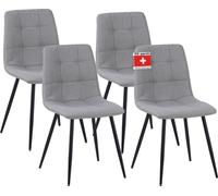 Chaise de salle à manger Albatros Set de 4 chaises BORA Gris- Chaise rembourrée confortable pour un design moderne et élégant à la table de salle à manger - Chaise de cuisine ou chaise de salle à mang