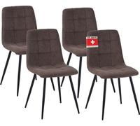 Chaise de salle à manger Albatros Set de 4 chaises BORA Marron - Chaise rembourrée confortable pour un design moderne et élégant à la table de salle à manger - Chaise de cuisine ou chaise de salle à m
