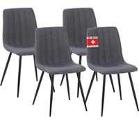 Chaise de salle à manger Albatros, set de 4 chaises GARDA anthracite - Chaise rembourrée confortable pour un design moderne et élégant à la table de salle à manger - Chaise de cuisine ou chaise de sal
