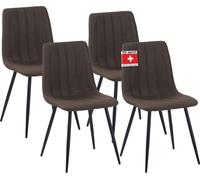 Chaise de salle à manger Albatros, set de 4 chaises GARDA marron - Chaise rembourrée confortable pour un design moderne et élégant à la table de salle à manger - Chaise de cuisine ou chaise de salle à