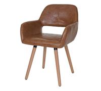 Chaise de salle à manger Altena II fauteuil design rétro des années 50 - similicuir aspect daim