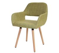 Chaise de salle à manger Altena II, fauteuil, design rétro des années 50 tissu, vert clair