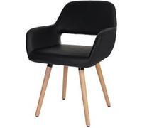 Mendler Chaise de salle à manger Altena II – Fauteuil en similicuir, noir