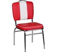 Chaise De Salle À Manger 47x90x45cm Chaise De Cuisine América Rembourrée Rouge