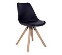 Chaise de salle à manger Bergen - Chaise de salle à manger, noire avec pieds naturels - vendu par 2
