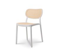 Kosmi Chaise de Salle à Manger Blanche Style Vintage