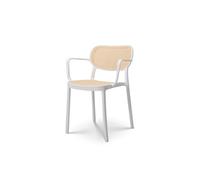 Kosmi Chaise de Salle à Manger Blanche Style Vintage avec accoudoirs