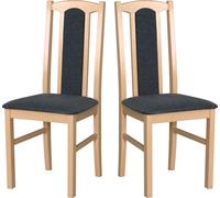 Chaise de salle à manger, bois chêne massif Chaise Chaise de cuisine - Set 2x Bos 7 Sonoma