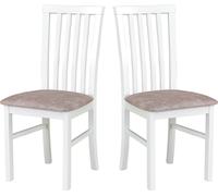Chaise de salle à manger, bois chêne massif Chaise Chaise de cuisine - Set 2x Milano 1, blanc