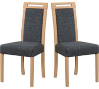 Chaise de salle à manger, bois chêne massif Chaise Chaise de cuisine - Set 2x Roma 5, sonoma