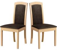 Chaise de salle à manger, bois chêne massif Chaise Chaise de cuisine - Set 2x Roma 8 sonoma