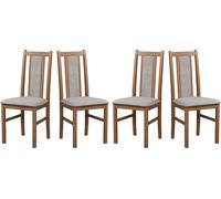 Chaise de salle à manger, bois chêne massif Chaise Chaise de cuisine - Set 4x BOS 14 noyer clair