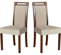 Chaise de salle à manger, bois chêne massif Chaises Chaise de cuisine - Set 2x ROMA 5 noyer