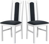 Chaise de salle à manger, bois de chêne massif Chaise Chaise de cuisine - Set 2x Bos 7 Blanc