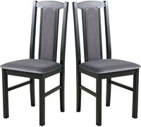 Chaise de salle à manger, bois de chêne massif Chaise Chaise de cuisine - Set 2x BOS 7 noir
