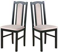 Chaise de salle à manger, bois de chêne massif Chaise Chaise de cuisine - Set 2x Bos 7 Noir
