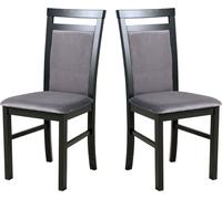 Chaise de salle à manger, bois de chêne massif Chaise Chaise de cuisine - Set 2x MILANO 5 noir