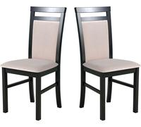 Chaise de salle à manger, bois de chêne massif Chaise Chaise de cuisine - Set 2x MILANO 5 noir