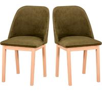 Chaise de salle à manger, bois de chêne massif Chaise Chaise de cuisine - Set 2x MONTI 1 hêtre naturel