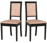 Chaise de salle à manger, bois de chêne massif Chaise Chaise de cuisine - Set 2x Roma 13 noir