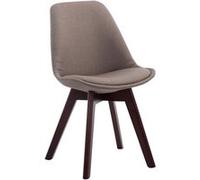 Chaise de Salle à manger Borneo V2 en Tissu - Style scandinave - Chaise Visiteur avec Piètement en Bois de Hêtre Noyer - Couleur Taupe Taupe G