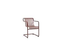 Chaise de Salle à Manger Cantilever HAY Palissade avec Accoudoirs, Rouge Fer