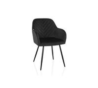 Chaise de salle à manger / chaise coque CHARVELLE tissu noir