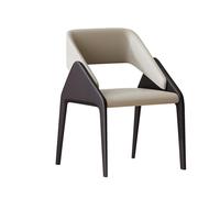 Chaise de salle à manger Chaise de bureau confortable et chaise de salle à manger - Chaise de cuisine en cuir avec pieds en métal pour salon, chambre à coucher, restaurant (Beige)