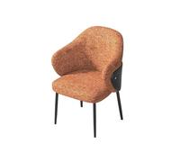 Chaise de salle à manger Chaise de salle à manger moderne du milieu du siècle, chaise d'appoint en tissu rembourré pour salle à manger(Orange)