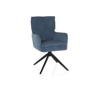 Chaise de salle à manger / chaise pivotante TARUGO Tissu bleu hjh LIVING