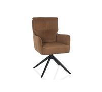 Chaise de salle à manger / chaise pivotante TARUGO Tissu marron hjh LIVING
