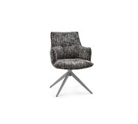 Chaise de salle à manger / Chaise pivotante Tavaro tissu gris