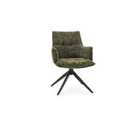 Chaise de salle à manger / Chaise pivotante Tavaro tissu vert