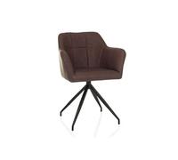 Chaise de salle à manger / chaise rembourrée ELVERUM SPU similicuir brun foncé hjh LIVING Marron Foncé